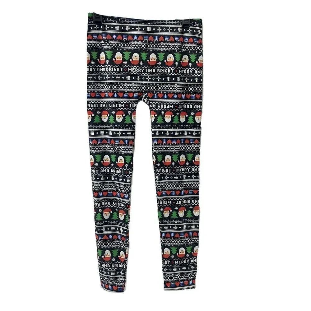 Santa Claus Fair Isle Christmas Leggings